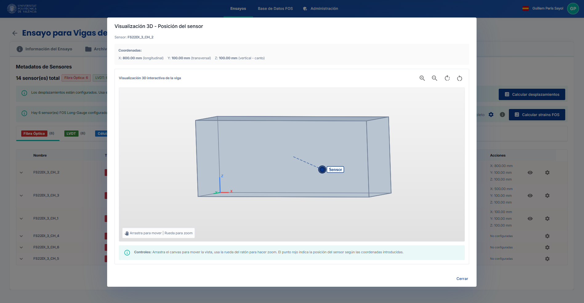 Sistema de Gestión de Ensayos Estructurales con Sensores - Web Lab UPV